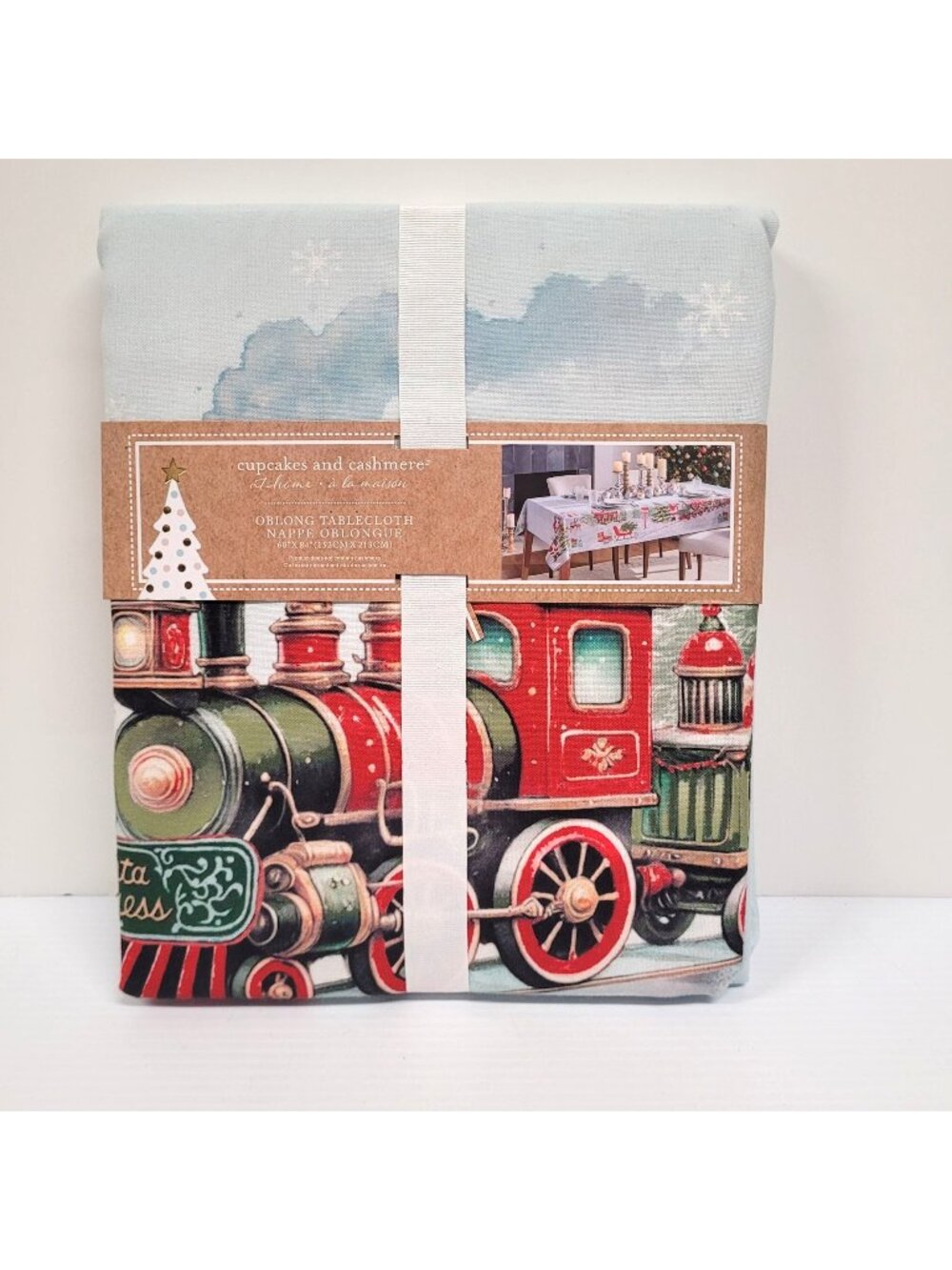 Cupcakes and Cashmere Tablecloth Christmas Village Rectangle 60" x 84" New